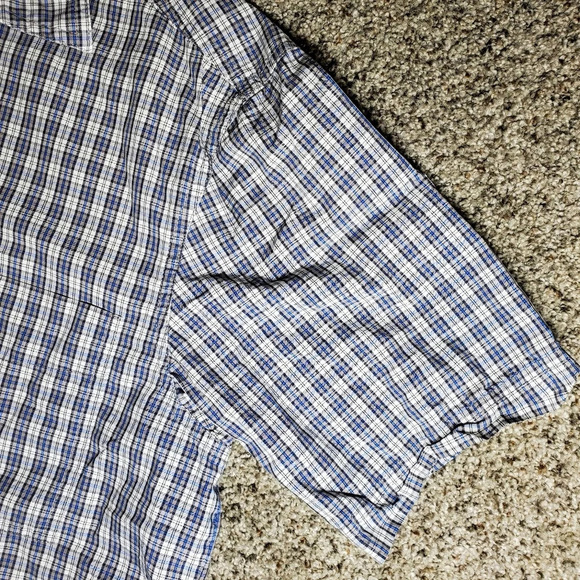Eddie Bauer Men's Blue Plaid Short Sleeve Button Down Collared Shirt Size Small - Picture 5 of 12